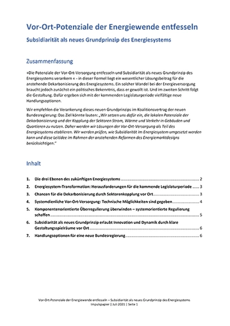 Impuls: Potenziale der Vor-Ort-Versorgung entfesseln